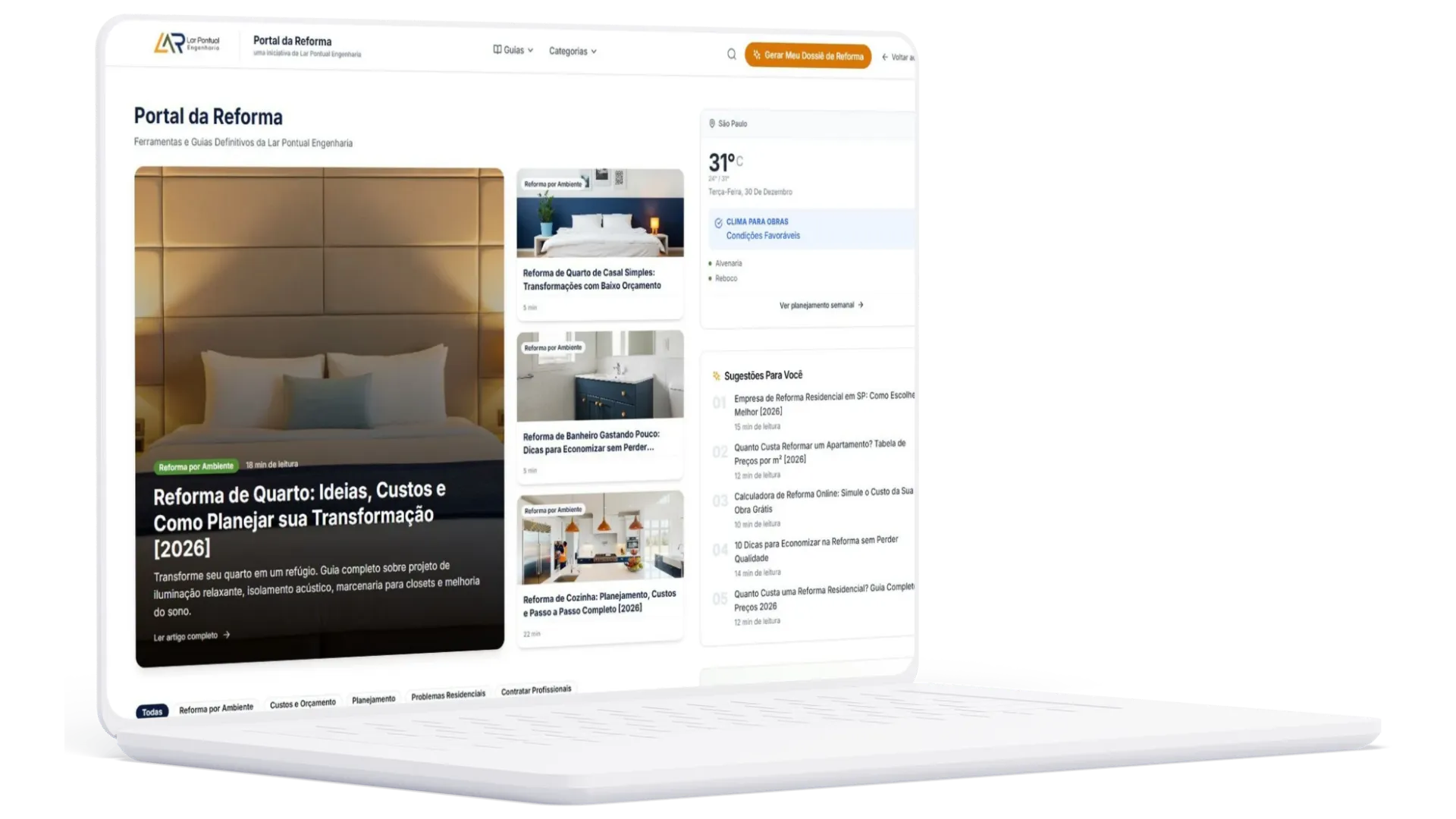 Mockup do Portal da Reforma