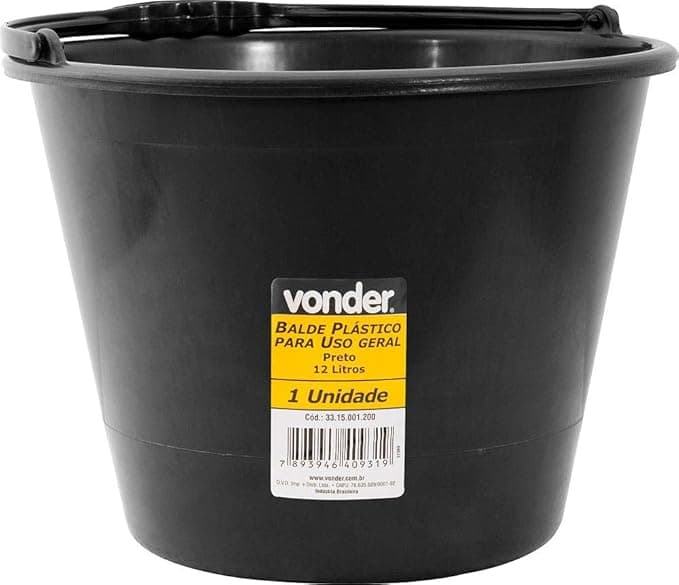 Balde Obra Reforçado VONDER Preto