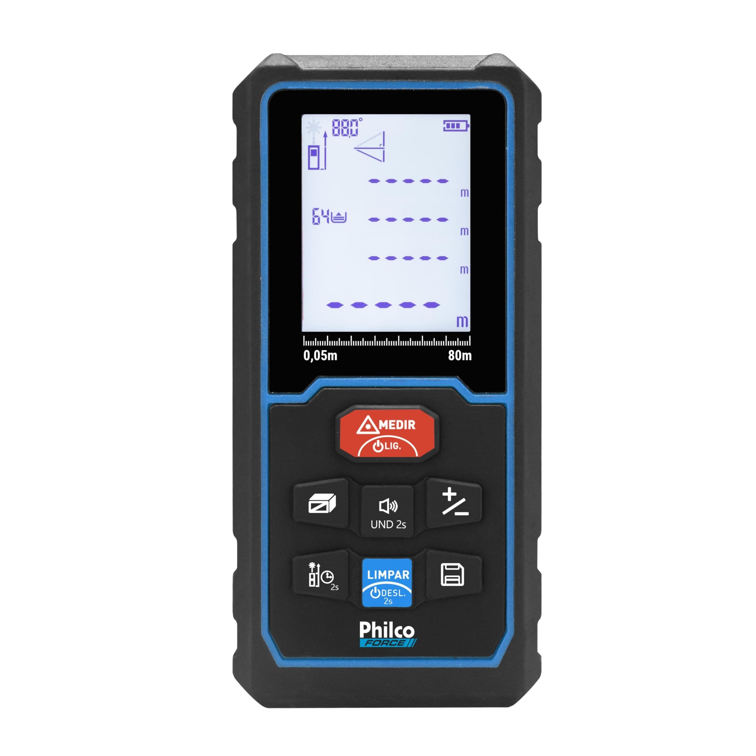 Trena Laser Philco alcance de 80m Display LED PTL02