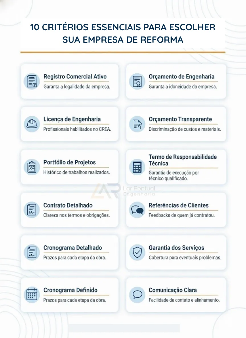Critérios de escolha